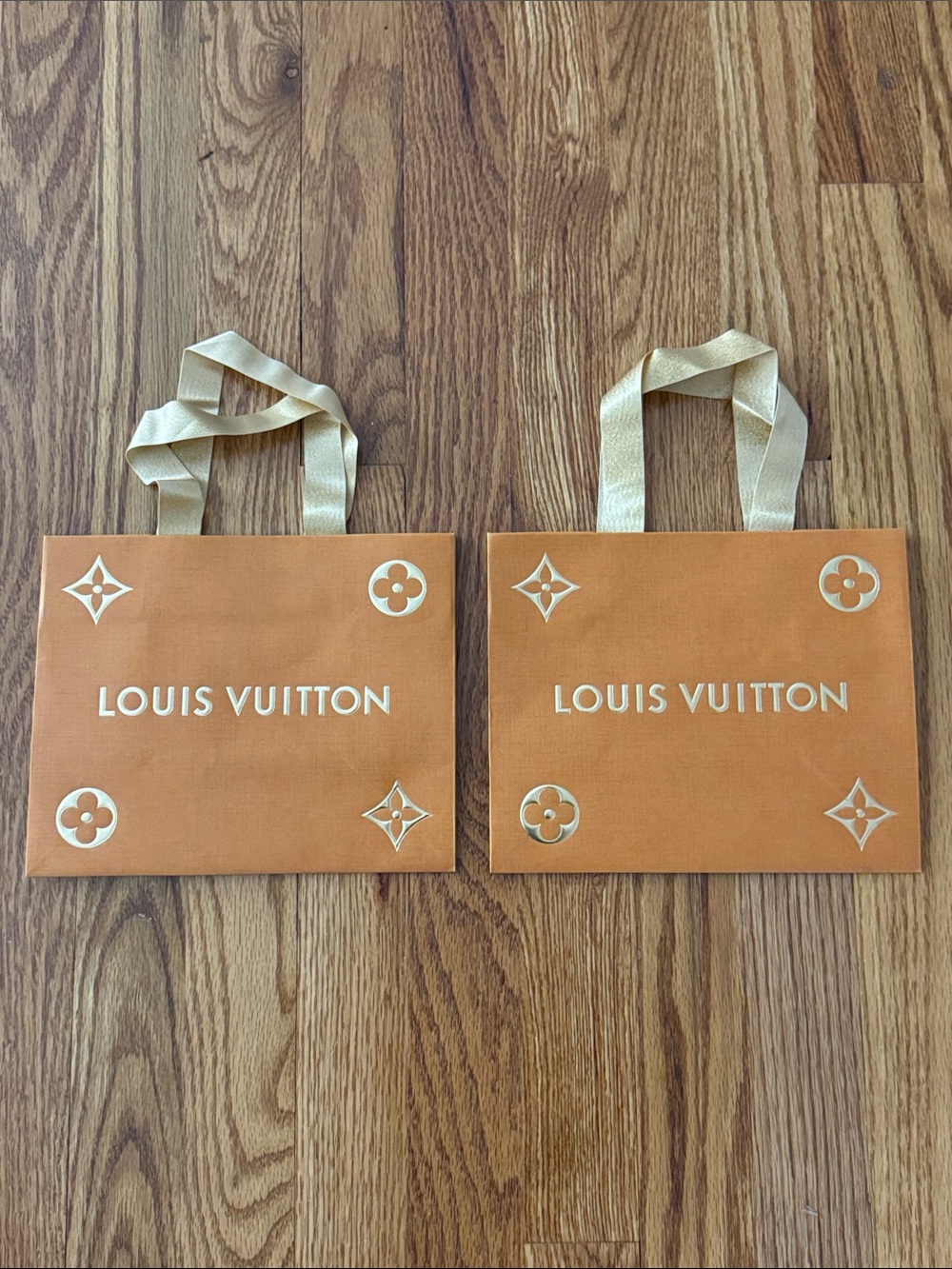 2 Louis Vuitton shopping bags Gold Holiday